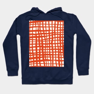 Retro grid pattern - scarlet and tan Hoodie